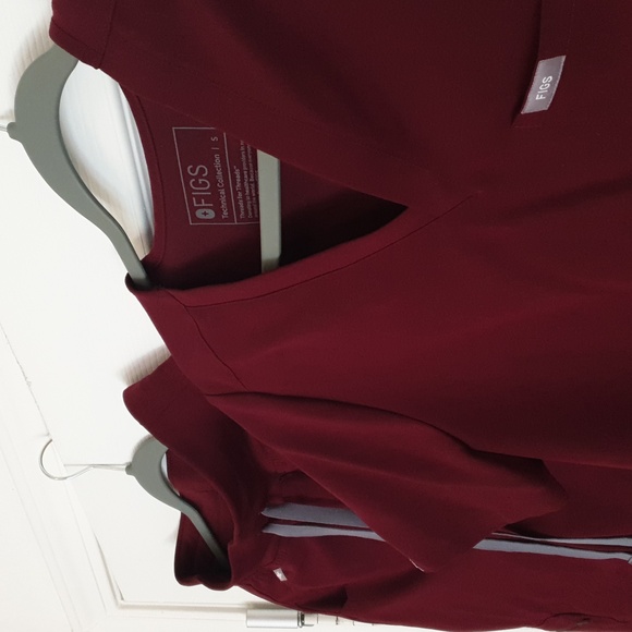 Figs Deep Red Scrub Set (Top & Pants) - Picture 6 of 6